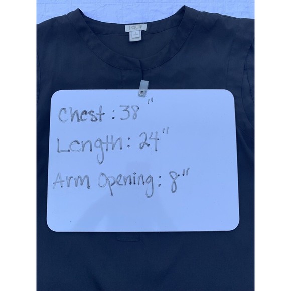 J. Crew Top Womens 4P Petite Black Sleeveless Blouse Casual 1/2 Button up - Picture 8 of 8